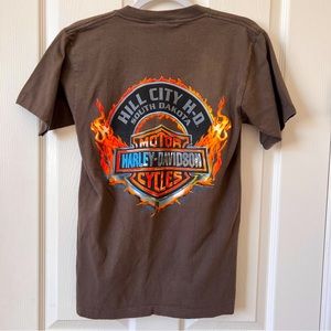 Harley-Davidson South Dakota 2011 100% Cotton Brown T-Shirt Size S